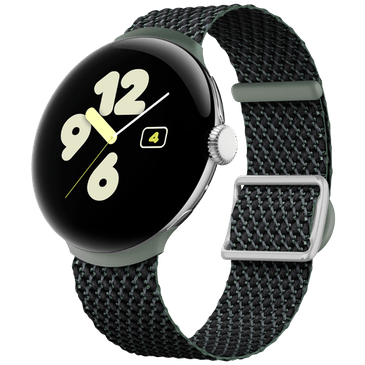 Google Pixel Watch Woven Nylon Band Donkergroen Google Pixel Watch 2