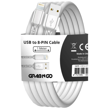 Grab 'N Go Lightning Cable 1 Metre White