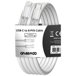 Grab 'N Go USB-C - Lightning Cable 1 Metre White