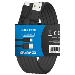 Grab 'N Go USB - USB-C Cable 1 Metre Black