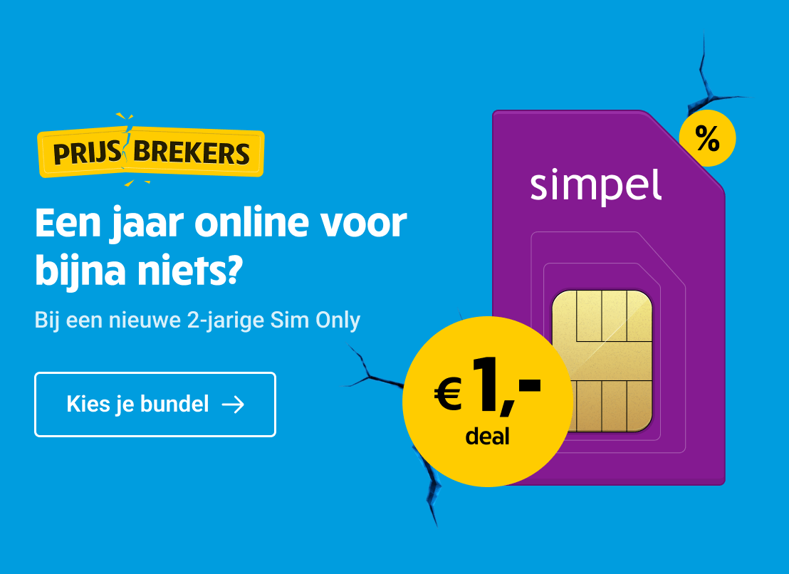 Prijsbreker: Het eerste jaar €1,- per maand bij Simpel.