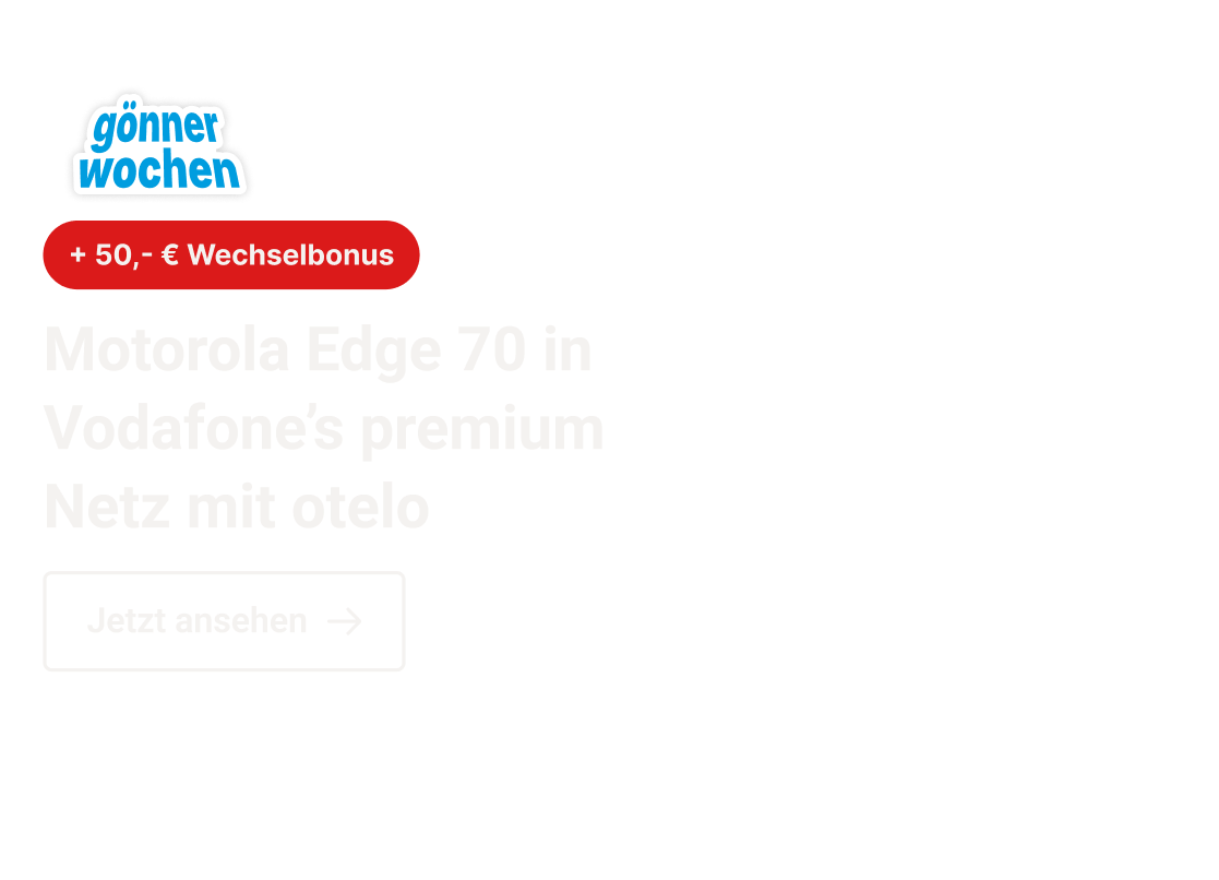 Motorola Edge 70 in Vodafone's premium Netz mit otelo
