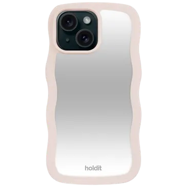 Holdit Wavy TPU Back Cover Beige/Mirror Apple iPhone 13/14/15