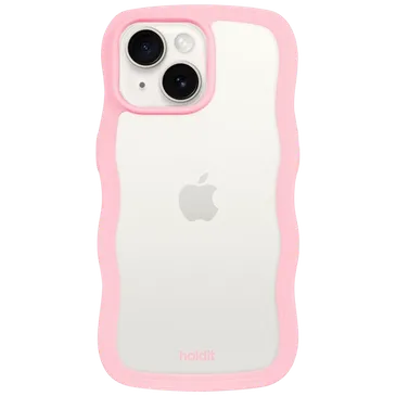 Holdit Wavy TPU Back Cover Transparent/Pink Apple iPhone 13/14/15