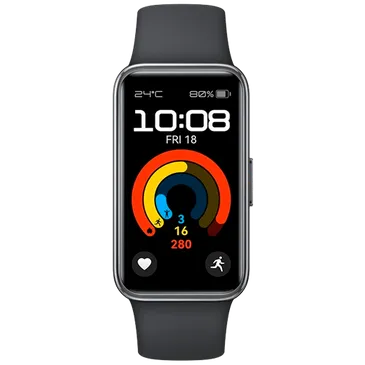 Huawei Strap 9 Black (Black Silicone Strap)