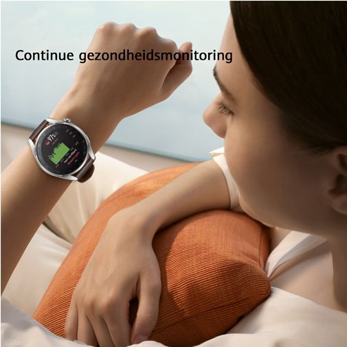 Huawei Watch 3 Pro Classic Zilver Bruine Leren Band - Belsimpel