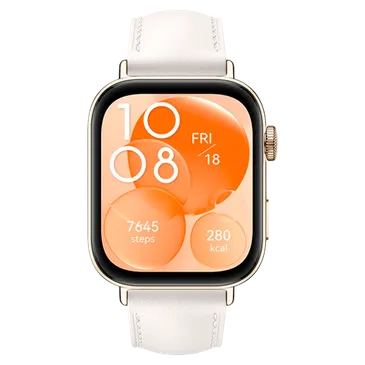 Huawei Watch Fit 3 Goud (Witte Leren Band)