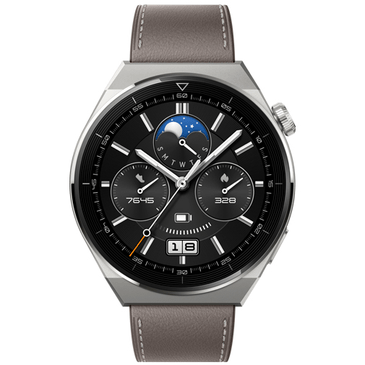 Huawei Watch GT 3 Pro 46mm Silver/Leather Strap - Gomibo.gr