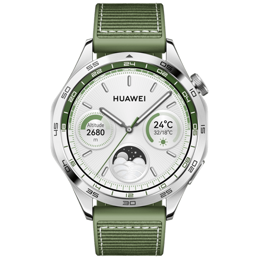 Huawei Watch GT 46mm Argento (Cinturino Silicone Verde)