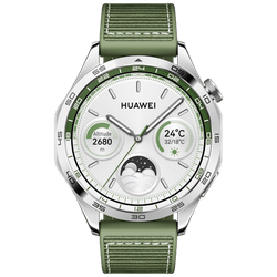 Huawei Watch GT 4 46mm Silver (Green Silicone  Strap)
