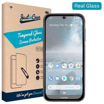 Just in Case Full Cover Tempered Glass Screenprotector Black Nokia 4.2