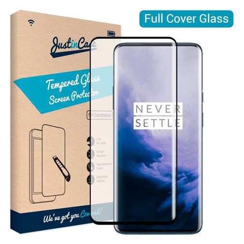 Just in Case Full Cover Tempered Glass Screenprotector Black OnePlus 7 Pro/7T Pro