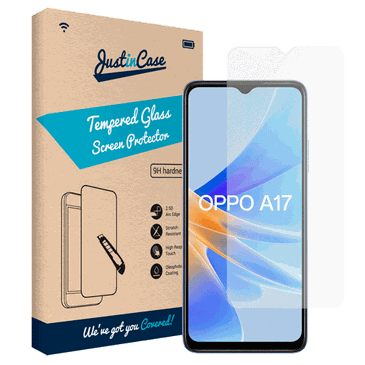 Just in Case Tempered Glass Clear Screen Protector OPPO A17