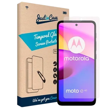Just in Case Tempered Glass Clear Screenprotector Motorola Moto E40