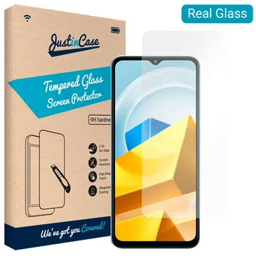 Just in Case Tempered Glass Clear Screen Protector Poco M5