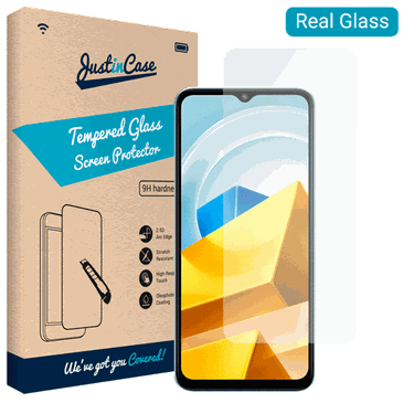 Just in Case Tempered Glass Clear Screen Protector Poco M5