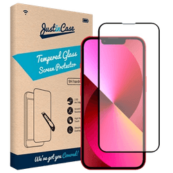 Just in Case Tempered Glass Edge to Edge Screenprotector Apple iPhone 13/13 Pro