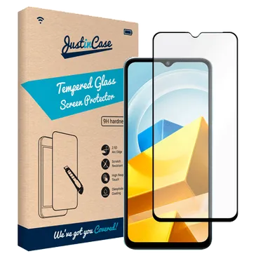 Just in Case Tempered Glass Edge To Edge Screen Protector Poco M5