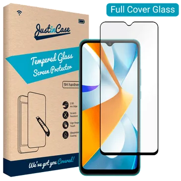 Just in Case Tempered Glass Edge To Edge Screen Protector Black Poco C40