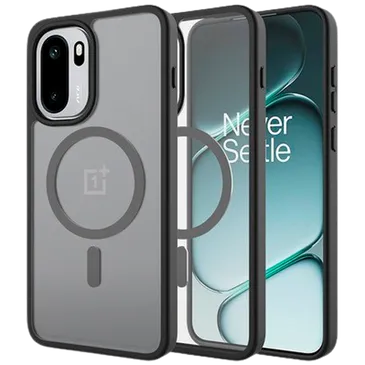 Just in Case Military Grade Kunststof Back Cover Zwart Magnetisch OnePlus 15R