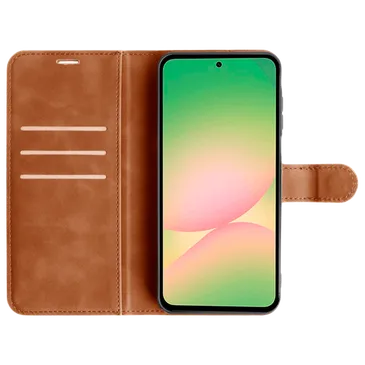 Just in Case PU-Leder Book Hülle Braun Samsung Galaxy A57 5G