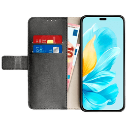 Just in Case Cuir Pu Book Coque Noir Honor 200 Lite