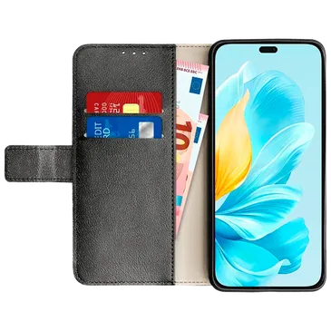 Just in Case Cuir Pu Book Coque Noir Honor 200 Lite