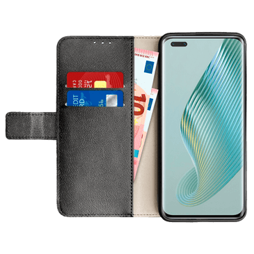 Just in Case PU-leer Book Case Zwart Honor Magic5 Pro