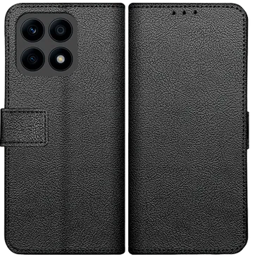 Just in Case  Cuir Pu Book Coque Noir Honor X8a