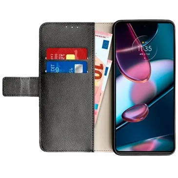 Just in Case Cuir PU Book Case Noir Motorola Edge 30 Pro