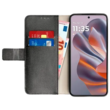 Just in Case PU-Leather Book Case Black Motorola Edge 60 Neo