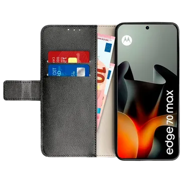 Just in Case PU-Leather Book Case Black Motorola Edge 70 Max