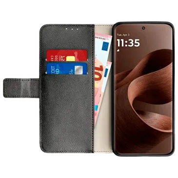Just in Case Pelle PU Book Cover Nero Motorola Edge 70 Pro