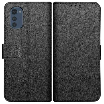 Just in Case PU-leather Book Case Black Motorola Moto E32/E32s