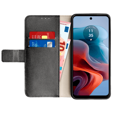 Just in Case PU-leer Book Case Zwart Motorola Moto G34