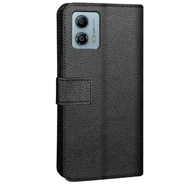 Just in Case Cuir Pu Book Coque Noir Motorola Moto G53