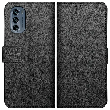 Just in Case Cuir Pu Book Coque Noir Motorola Moto G62