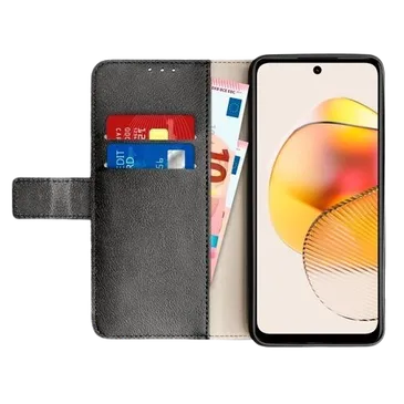 Just in Case Cuir Pu Book Coque Noir Motorola Moto G73
