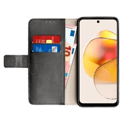 Just in Case Cuero Pu Book Funda Negro Motorola Moto G73