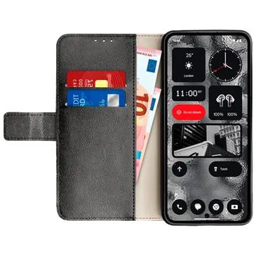 Just in Case Pu-Leather Book Case Black Nothing Phone (2)