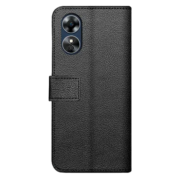 Just in Case Cuir Pu Book Coque Noir OPPO A17