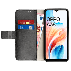 Just in Case Pu-Leather Book Case Black OPPO A18/A38