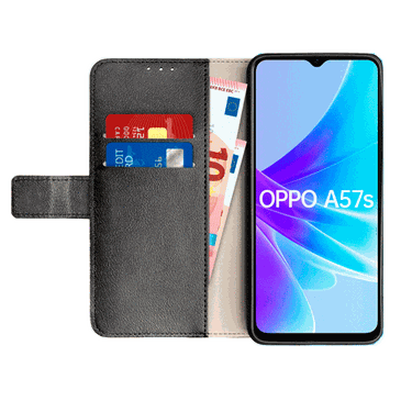 Just in Case Pu-Leather Book Case Black OPPO A57s
