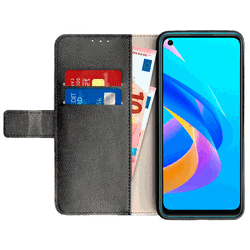 Just in Case Sztuczna Skóra Book Etui Czarny OPPO A76