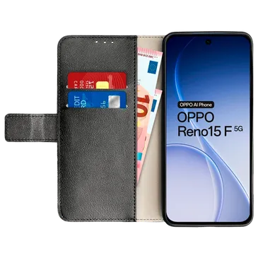 Just in Case PU-Leather Book Case Black OPPO Reno15 F 5G