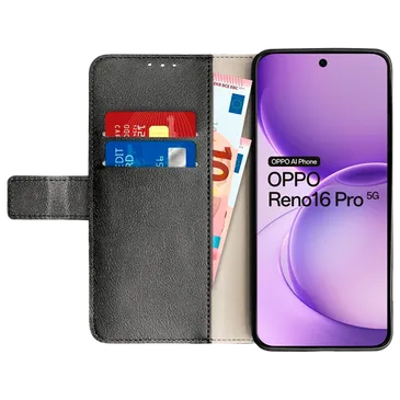 Just in Case PU-Leather Book Case Black OPPO Reno16 5G/Reno16 Pro 5G