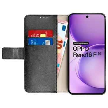 Just in Case PU-Leather Book Case Black OPPO Reno16 F 5G/Reno16 FS 5G