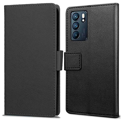 Just in Case PU-leather Book Case Black Oppo Reno6 5G - Gomibo.ee