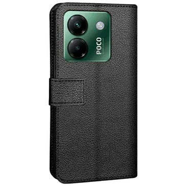 Just in Case Cuir PU Book Coque Noir Poco M7 Pro