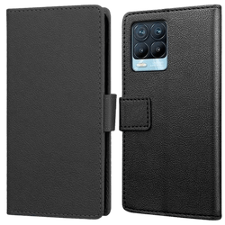Just in Case Cuir PU Book Case Noir Realme 8/8 Pro
